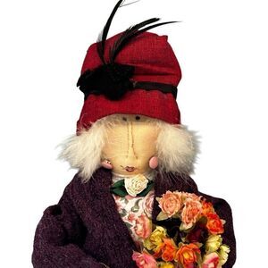 Vtg Original Designs by Carmen Manago Hazel Old Lady Doll 24" Multicolor